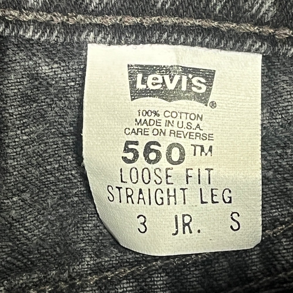 Vintage Levis 560 Loose Fit Straight Leg Jeans Black Made in USA 90s Womens 3 S - Picture 4 of 8
